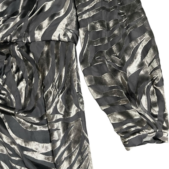 IRO Gray Nimas One Sleeve Draped Devoré Velvet Mini Dress Dize 38 - Picture 8 of 13